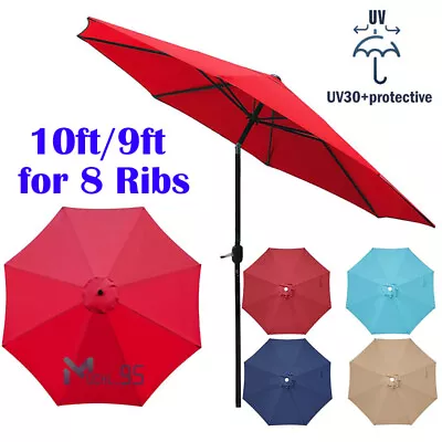 9FT/10FT Umbrella Canopy Top Cover Replacement For 8 Ribs Market Outdoor Yard • $36.55