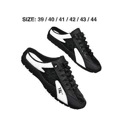 Men Slip On Mule Sneakers Backless Sneakers Fashion Anti Slip Flat Soled Men • £24.38