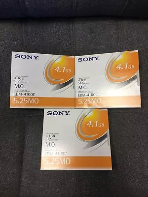 3 Sony Edm-4100c 4.1gb  Magneto Optical Disk 512 Byte Mod Medical 3pcs 5.25mo • $19