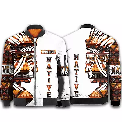 Custom Name Native American Indian Art 3D Bomber Jacket S-5XL • $45.59