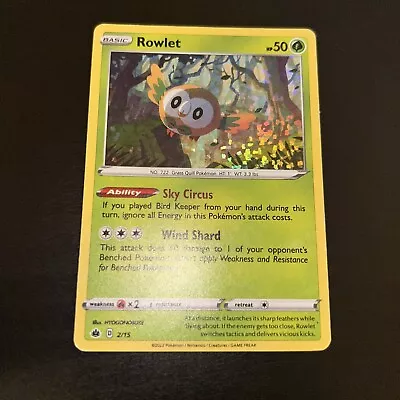 Rowlet 2/15 Holo Rare 2022 Pokémon McDonald’s Promos Card MP • $1.49