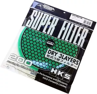 HKS Air Filter Super Power Flow 200mm Replacement Element Mushroom Green • $31.46