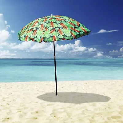 Outdoor Beach Umbrella Tropical 1.8m Sun Shade W/ Carry Bag Tilt Pool Outdoor • $59.95