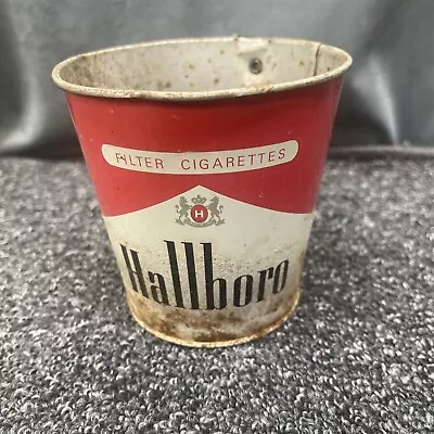 Vintage Hallboro Logo Cigarette Cowboy Ashtray Tin Spoof On Marlboro Rusty • $12.27