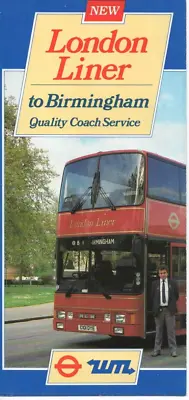 West Midlands Travel Bus Timetable - London Liner - Birmingham-london -july 1986 • £4
