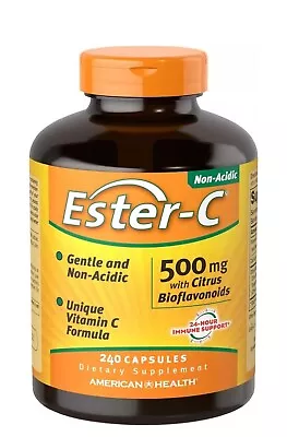 American Health Ester-C 500 Mg With Citrus Bioflavonoids - 240 Capsules - Gentle • $38