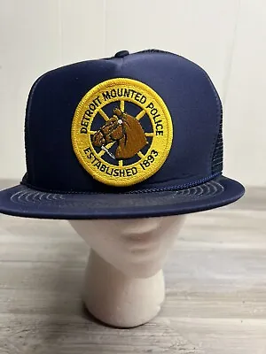 Vintage Detroit Mounted Police Snapback Mesh Hat New Just Dusty From Storage • $24.88