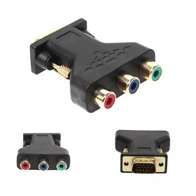 VGA RCA Adapter 3RCA Video Female To HD 15 Pin VGA Converter Component Adap..x • $3.40