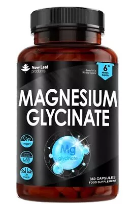 Magnesium Glycinate - 360 High Strength Capsules Pure Magnesium - 1040mg Of Magn • £18.32