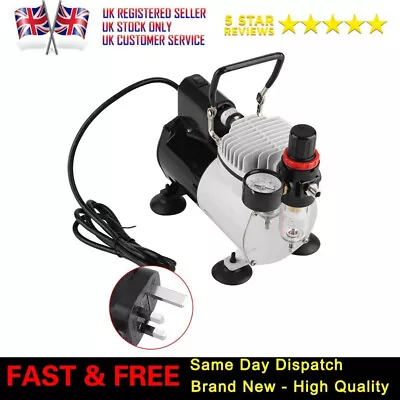 Silent Air Compressor Tank Nail Tattoo Art Spray Gun Complete Airbrush Kit UK • £69.89