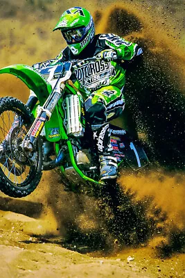 Ricky Carmichael Motorcycle Cross Country Wall Art Home Decor - POSTER 20x30 • $23.99