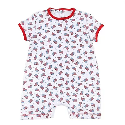 Magnolia Baby Boy VINTAGE RED WHITE & BLUE Printed Short Playsuit PimaCotton NEW • $25