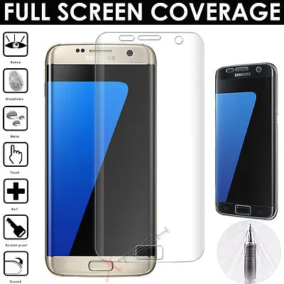 FULL SCREEN Face Curved TPU Screen Protector For Samsung Galaxy S7 Edge • £1.79