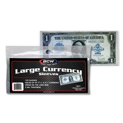 Ticket Outsize Trading Card Or Currency Protective Sleeves 19 X 8.5cms 100pk • £3.99