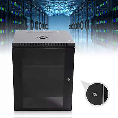 4U/6U/9U/15U Wall Mount Network Server Data Cabinet Enclosure Rack Glass Door US • $84.55