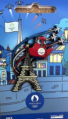 OLYMPIC Pin Pins 2024 Paris  Mascot Eiffel Tower French Flag • $19.95