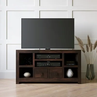 £303.04 • Buy Dakota Dark Mango Corner Tv/media Unit Cabinet Solid Wood Indian Furniture New