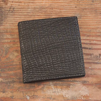 Black Shark Skin Hipster Bifold Jumbo Wallet (12 Card Slots)  - Amish Hand Made • $99.95