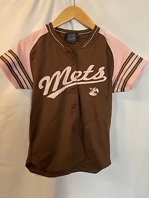 Vintage Disney Stitches Mickey  Mouse Mets Baseball Jersey Youth Sz Large • $25