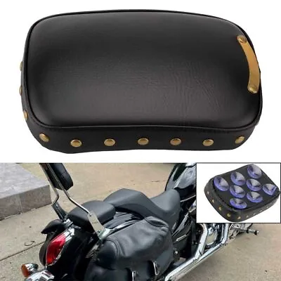 8 Suction Cup Motorcycle Rear Passenger Seat Pad Pillion Black Fits For Harley • $16.95