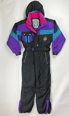 Vintage OBERMEYER Juniors Sz 14 One Piecej Belted SKI SUIT Snow Bib Snowsuit EUC • $99.97