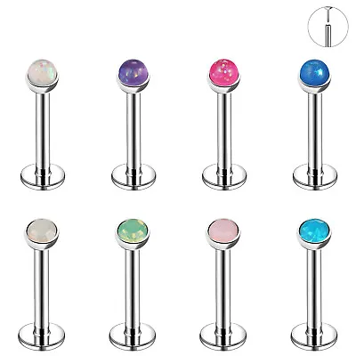 4Pcs Stainless Steel Labret Lip Stud Threadless Resin Opal Monroe Helix Piercing • $10.24