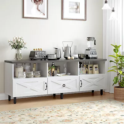 65  Sideboard Buffet Storage Cabinet Entryway Console Cabinet With Barn Door • $129.99