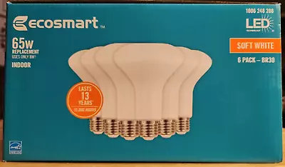 (6-Pk) Ecosmart Led Light Bulb 65W Equivalent Soft White 2700k BR30 1006248286 • $4.99