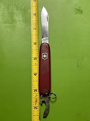 VINTAGE VICTORINOX BANTAM Swiss Army Knife Red- Worn Scales      #44 • $20.21