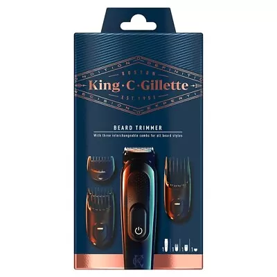 King C. Gillette Cordless Men's Beard Trimmer Kit With 3 Interchangeable Combs • $28.95