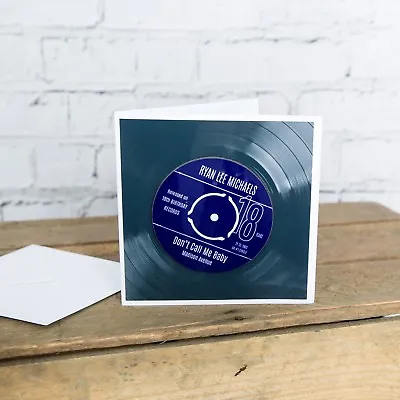 £5.90 • Buy Personalised Any Song Vinyl Record 18th Birthday Card & Drinks Coaster Mat Gift