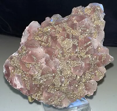 Mauve Calcite W Chalcopyrite SpecimenQuartz CrystalMetaphysicalDecorUnique • $540