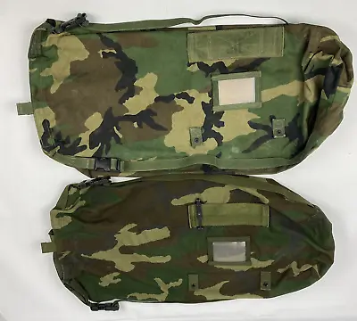 2 USGI Military Carrying Protective Ensemble Gear Bag Sack Stuff Woodland Camo • $33.57