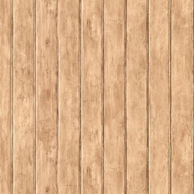 $19.99 • Buy York Wallpaper Faux Weathered Oak Wood Paneling Brown Beadboard FK3899 56 Sq Ft