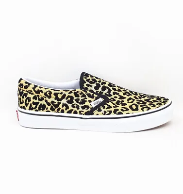 Vans Classic Slip On Flocked Leopard Print Low Skate Shoe Sneaker Womens Size US • $49.89