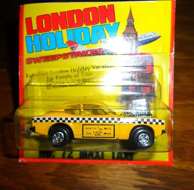 1981 Matchbox London Holiday Sweepstakes #72 Maxi Taxi   Cut Card   In Protecto • $29