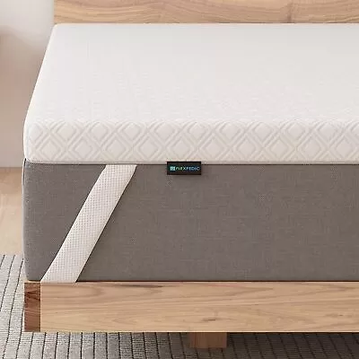 Cooling Gel Infused Memory Foam Mattress Topper Removable Cover Bamboo Charcoal • $99.99