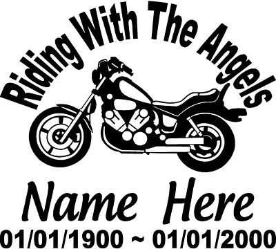 In Loving Memory 12  Motorcycle Riding Angels Decal Window Memorial Car Sticker  • $18