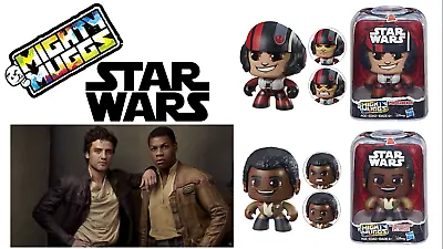 2 New Star Wars Mighty Muggs Figures - Poe Dameron & Finn • $29.95