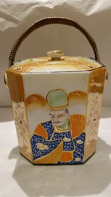 Vintage Hand Painted Porcelain Japanese Satsuma Tea Caddy  • £19.99