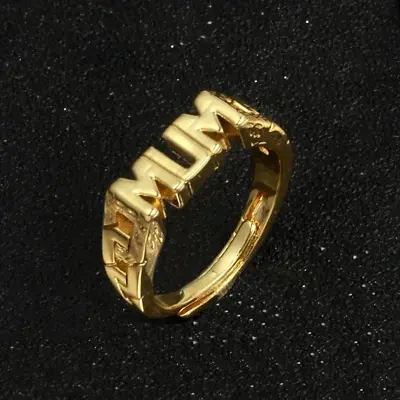 Gold 18K GF MUM Ring Plain Adjustable Gift Mom Women Ladies Mother's Day Filled • £22.99