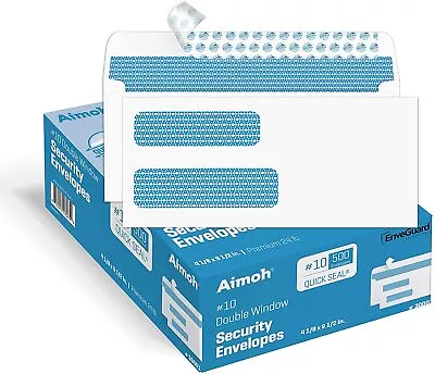 #10 Double Window Security Envelopes - Self Seal - Security Tinted (30001) • $23.99