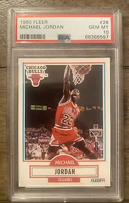 1990 Fleer Basketball #26 Michael Jordan Chicago Bulls HOF PSA 10 GEM MINT • $289