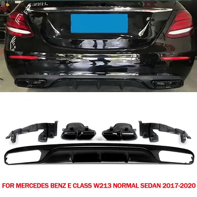 E63 Style Rear Diffuser & Exhaust Tips For Mercedes W213 Standard Bumper 16-2020 • $148.19