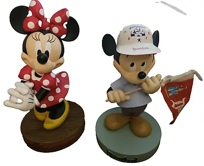 Pair Of Disney 22.5  Minnie Mouse & 17.5  Mickey Mouse Big Fig Statues On Bases • $399.99