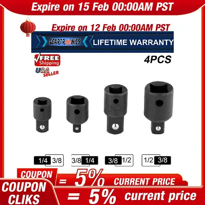 4PCS 3/8  To 1/4  1/2 Inch Drive Ratchet SOCKET ADAPTER REDUCER Air Impact Set • $6.49