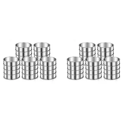 3.15 Inch Muffin  Set Of 40 Stainless Steel Muffin Rings   Rolled8111 • $33.29