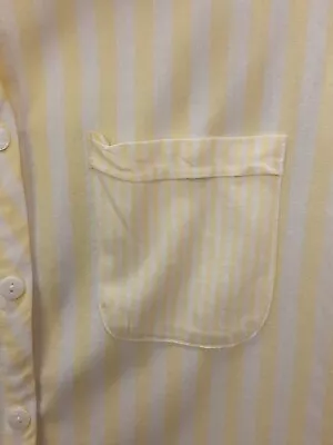 W Lane Size 8 Yellow White Front Pocket Button Up Linen Blend Shirt • $16