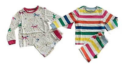 JOULES Girls Twin Pack Pyjamas Set PJS Age 4 & 12 Horse Rainbow Stripe NEW OA99 • £19.99