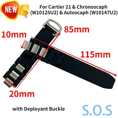 Watch Band W/Deployant Buckle For Must De Cartier 21 Century Chronograph Quarte • $18.62
